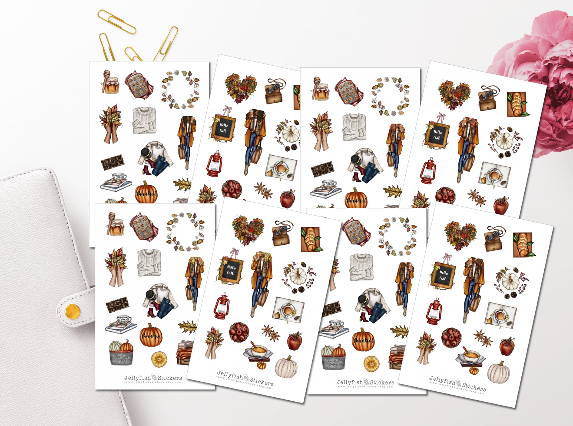 Herbst Mädchen Sticker Set